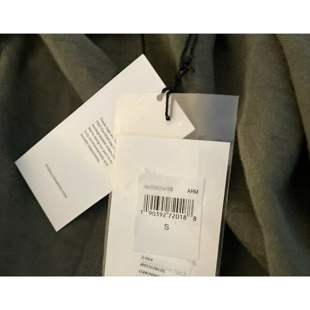 7 For All Mankind Textured Military Shirt Jacket Mens Small Olive Green Shacket - Picture 4 of 12